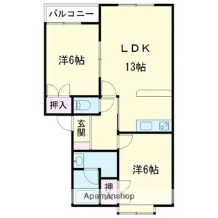 ボヌールナン【203号室】の間取り