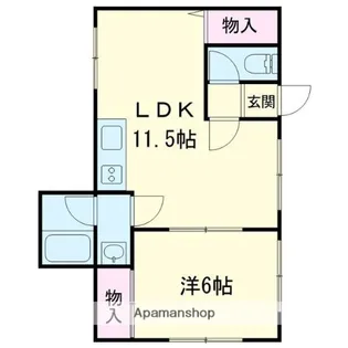 ヴィラハウス船見C【201号室】の間取り