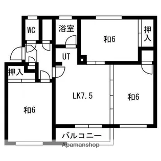 ヴィラナリー苫小牧Ⅲ【201号室】の間取り