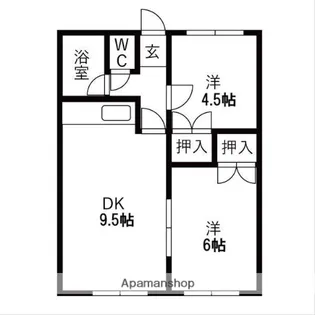 ガーデンプレイス【105号室】の間取り