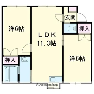 レインボーハウス白老NO.9【201号室】の間取り