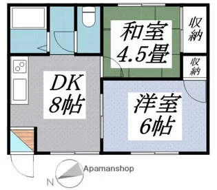ヒルズジュエリーB【102号室】の間取り