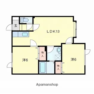 クリークビレッジ【103号室】の間取り