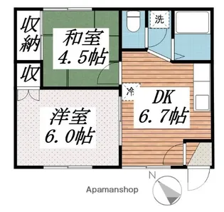 ファミリエC【202号室】の間取り