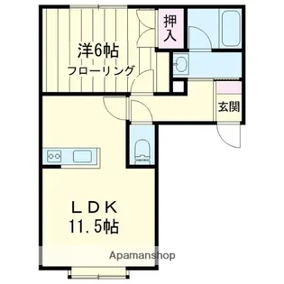 シンワハイツD【102号室】の間取り