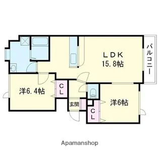 レインボーハウス双葉№54【205号室】の間取り