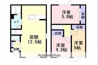 ドミールB【102号室】の間取り