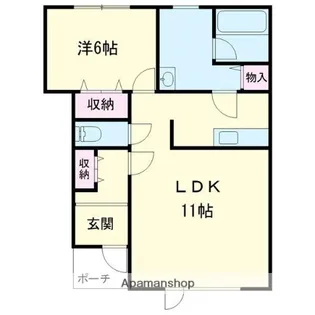 フォルトゥーナ上厚真【102号室】の間取り