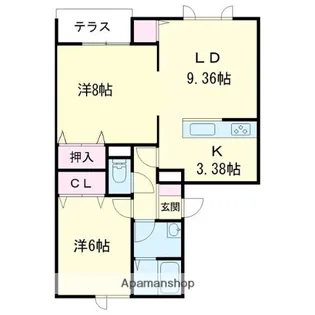 シンフォニー【102号室】の間取り