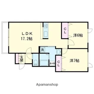 レインボーハウス元中野NO.49【101号室】の間取り