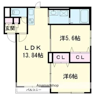 ジェラン弥生EAST【3階】の間取り