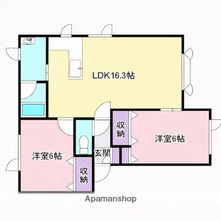 メゾンモンターニュ【102号室】の間取り
