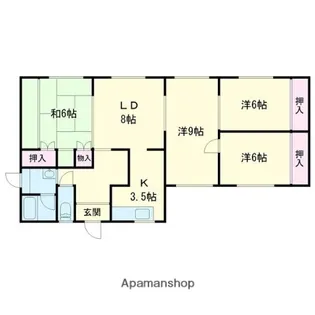 啓北町4LDKアパート【2F号室】の間取り