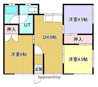 すずらん荘B【2階右号室】の間取り