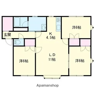 メゾンピューピルⅡ【101号室】の間取り