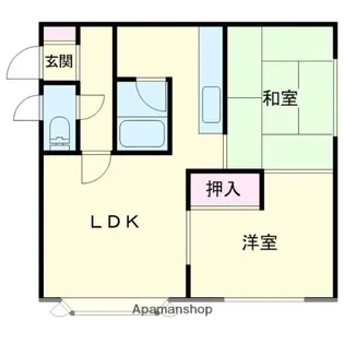 サンエアハウスA【2E号室】の間取り