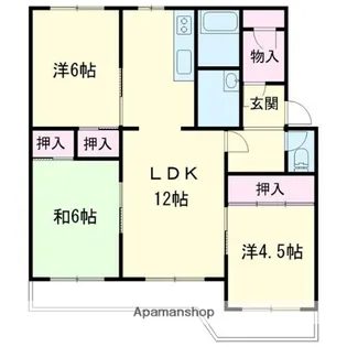 グランドール矢代【303号室】の間取り
