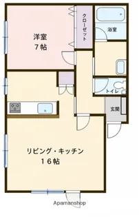 クレアトゥール沼ノ端中央【201号室】の間取り