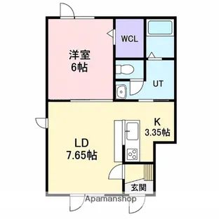 仮)柏木町APⅠ 南棟【1-A号室】の間取り