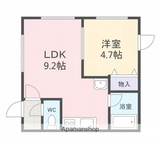 レインボーハウス二丈【202号室】の間取り