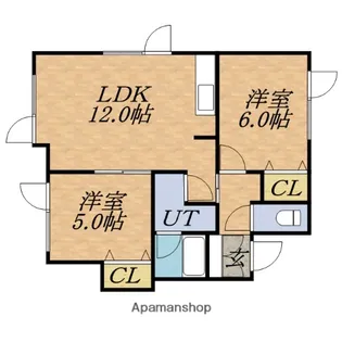 北海道石狩市花川南一条2丁目【アパート】の間取り