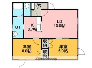 イマジン【102号室】の間取り