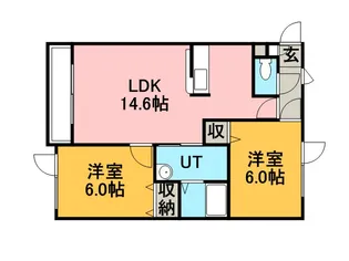 レラ・ホープ稲積公園【00206号室】の間取り