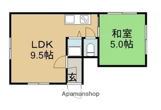 北海道札幌市手稲区手稲本町一条1丁目【アパート】の間取り