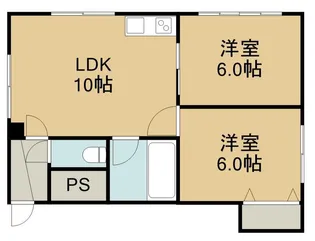 キャピタル花川Ⅱ【102号室】の間取り