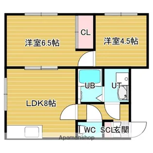 北海道札幌市手稲区新発寒六条4丁目【アパート】の間取り