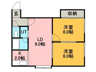 ウエストコーポJ【202号室】の間取り