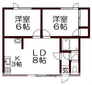 コーポ花和A【1階】の間取り