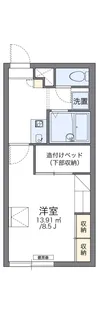レオパレス石狩フローラ【208号室】の間取り