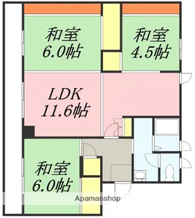 PROUD ZENIBAKO【302号室】の間取り