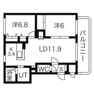 ライフ新発寒3・1【3階】の間取り