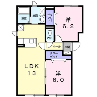 セイバリィー ベル【1階】の間取り