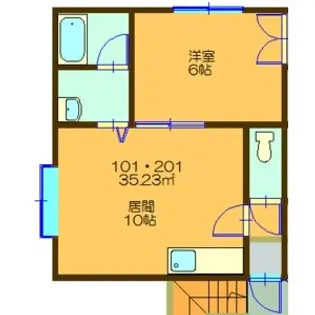クチュール曙【201号室】の間取り