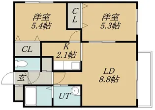 CASA稲穂【1階】の間取り