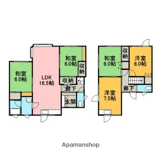 北海道札幌市手稲区富丘三条1丁目【一戸建】の間取り