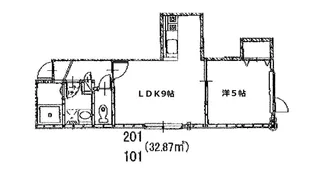 アリビオ【201号室】の間取り
