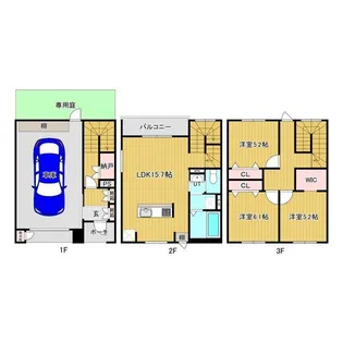北海道札幌市手稲区星置二条4丁目【テラスハウス】の間取り