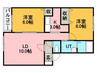 ラ・ポール A【102号室】の間取り