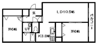 マスセル新発寒B【3階】の間取り