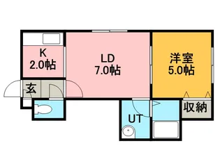 サンテラスクイーン【101号室】の間取り