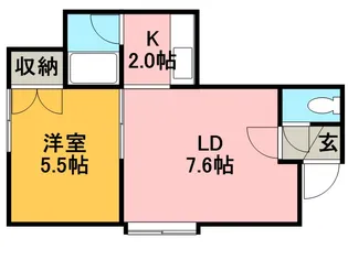 1LDKの間取り画像