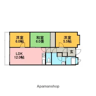 サンセレクト稲積公園Ⅱ【5階】の間取り