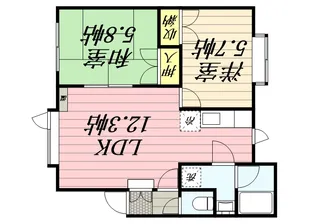 PLAZA IN 花川 A棟【203号室】の間取り