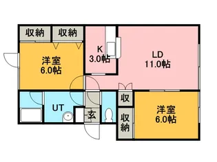 エスポワール富丘【202号室】の間取り