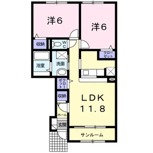 クレイドル【1階】の間取り