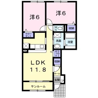 クレイドル【1階】の間取り